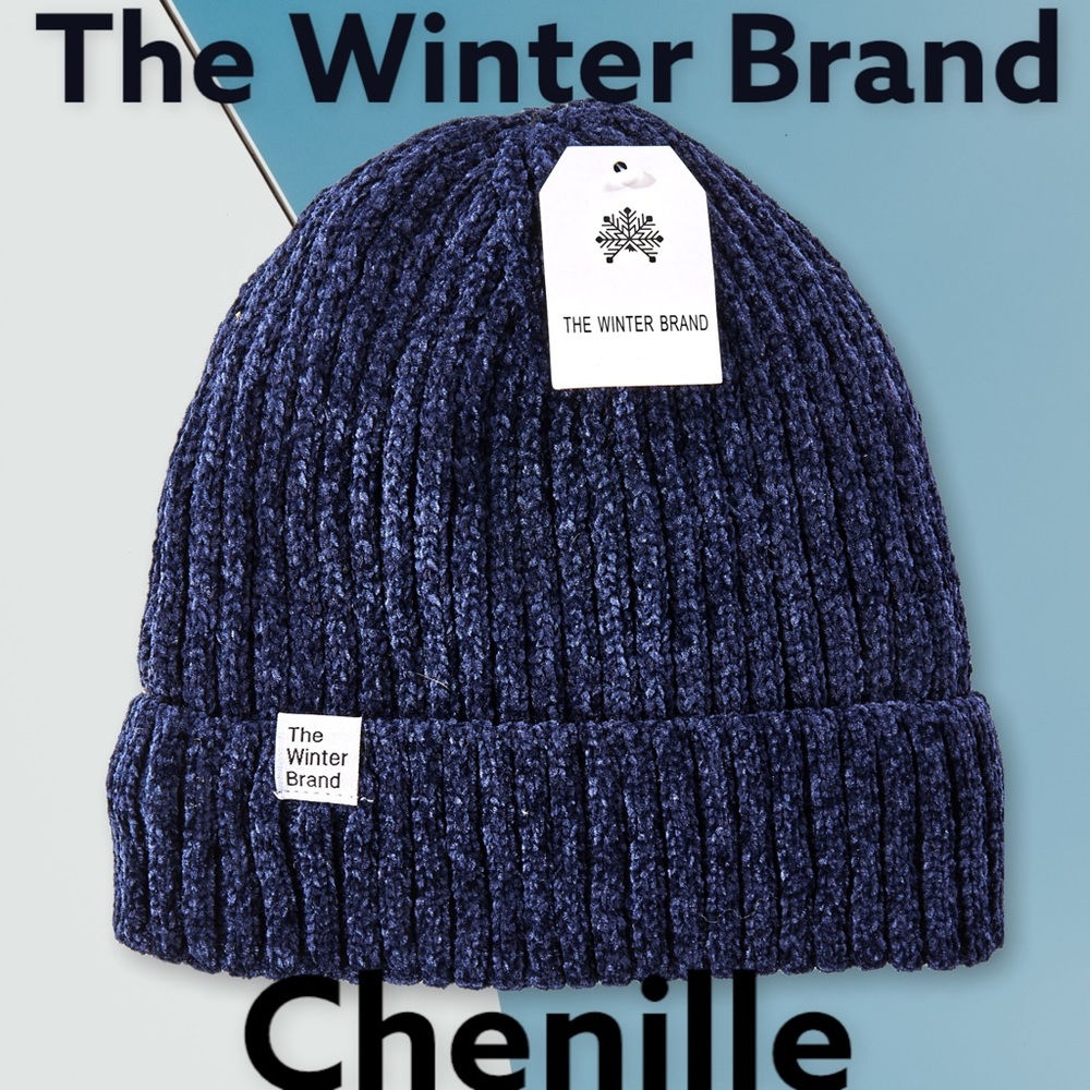 NWT The Winter Brand Chenille Beanie ~ One Size~ Blue